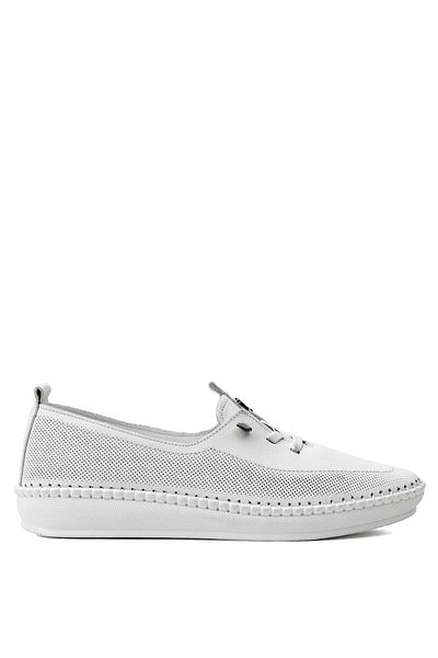Voyager Z083 White Genuine Leather - Orthopedic Women's Casual Shoes