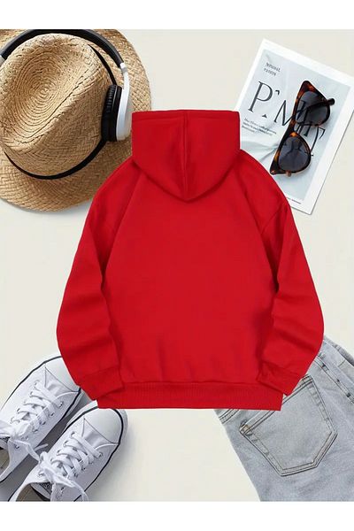 NEW TRENDY COLLECTİON Women's Casual Hooded Sweatshirt with Cartoon Bear Print