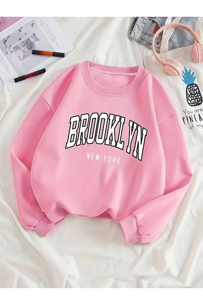 NEW TRENDY COLLECTİON Γυναικεία Στολή Μπρούκλιν Επιστολή Πατέρν Αναγέννηση Προσωποποίηση Μοντ Σελτζούκ Τζέρσεϊ