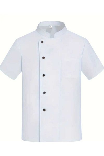 Butik Short Sleeve White Tie Men's Chef and Cook Jacket