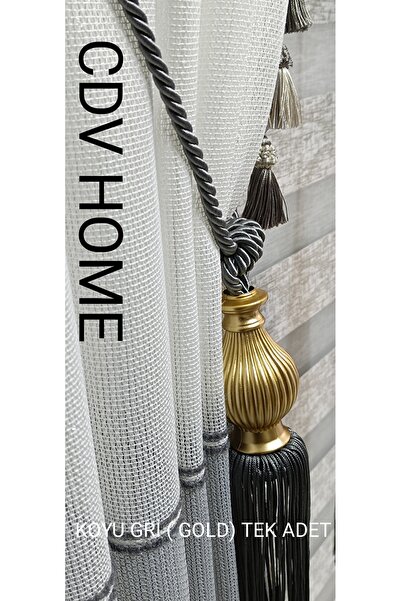 CDV HOME KOYU GRİ (GOLD) TEK ADET KORNİŞE TAKMATİK TÜL VE FON TAVAN BAĞLAMA