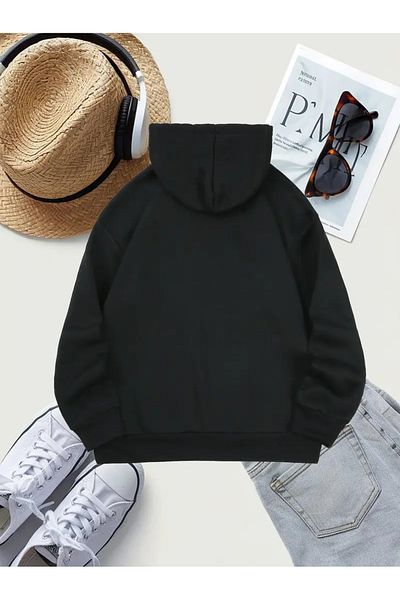 NEW TRENDY COLLECTİON Дамски ежедневен суитшърт с качулка и щампа на анимационно мече