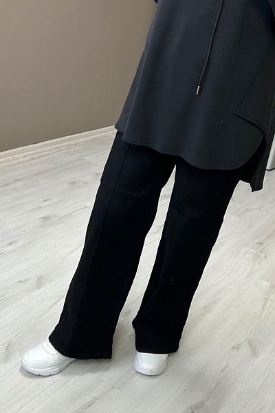 NOSHE Blugi Palazzo de damă din Lycra cu detaliu de iarbă cu picioare largi