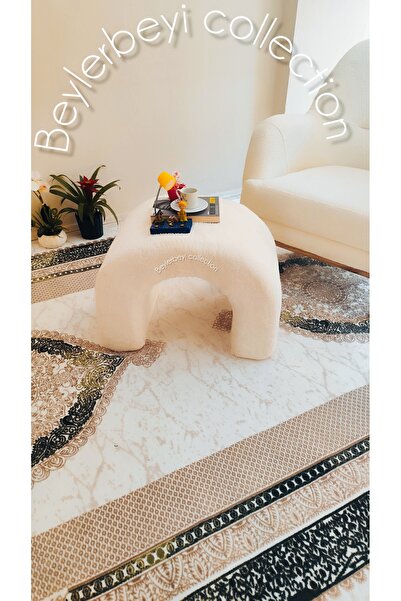 BEYLERBEYİ Moderm puf , kırık beyaz, makyaj pufu, berjer ve koltuk için ayak ...