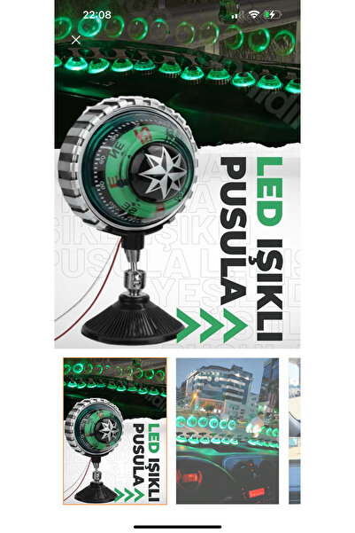 TUNİNG IŞIKLI PUSULA vantuzlu etiketliler büyük fırsat