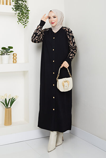 Pamuk Butik Γυναικεία Ζακέτα Μερσεριζέ Τρικώ Γ Leopar