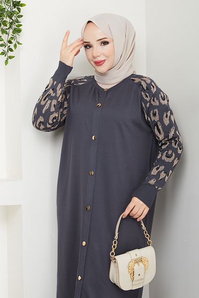 Pamuk Butik Γυναικεία Ζακέτα Μερσεριζέ Τρικώ Γ Leopar