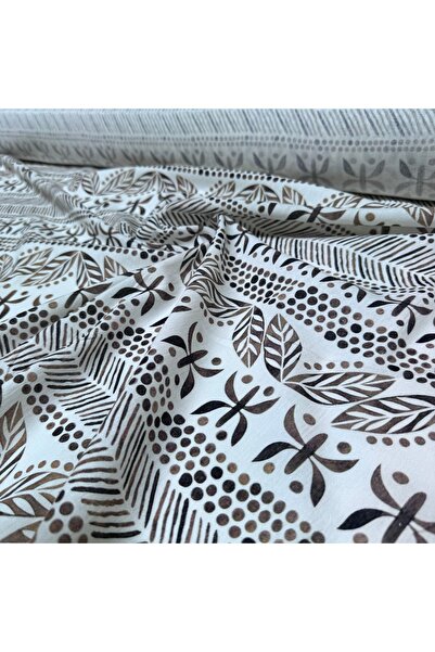 Yaren Ülker Doğal Şile Bezi Kumaş Çift En Etnik Desenli %100 Pamuk Çift En