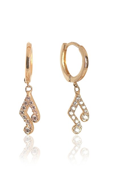 Çelikoğlu Kuyumculuk ÇELİKOĞLU KUYUMCULUK 14 AYAR ALTIN HALKA NOTALI KÜPE 1,8...