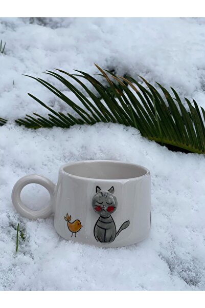 DDHANDMADE كوب شاي وقهوة من السيراميك مصنوع يدويًا، كوب قهوة تركي، كوب على شك...