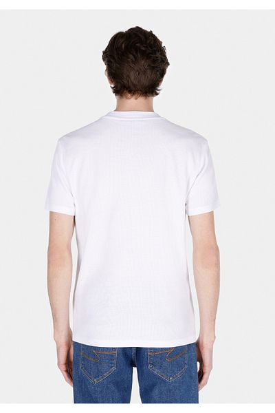 Colin's Regular Fit Round Neck Jacquard Men's White Short Sleeve T-Shirt