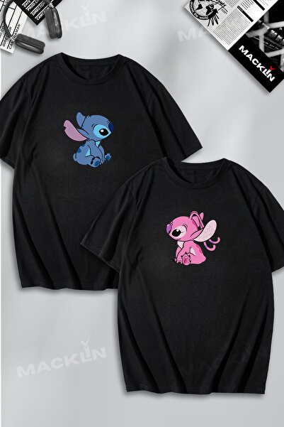 macklin Tricou supradimensionat cu combinație de cupluri îndrăgostiți și înge...