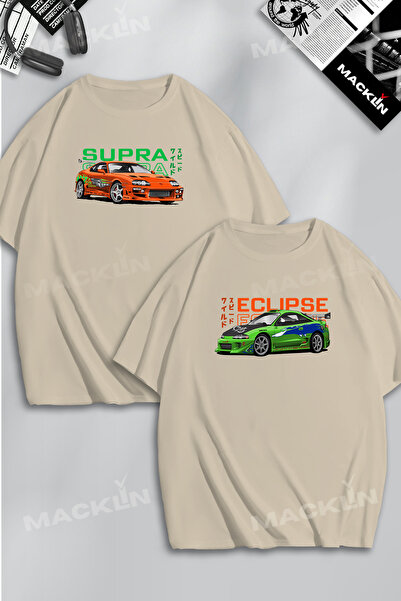 macklin Unisex Brzi i besni Eclipse i Supra Štampano T-shirt 2li Oversize kro...