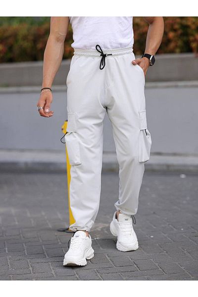 Dr Dnm Remix Men's Cargo Pants with Elastic Waist and Tie