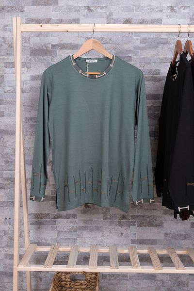 MUSTÜN Knitwear Collar Stone Embroidered Blouse
