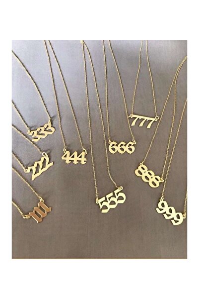 GÜMÜŞ Şans Melek Sayıları Altın Kaplama Kolye