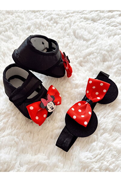 Cloudy Kız Bebek Patik Minnie Mouse Kız Ekru Yeni Doğan Günlük Patik