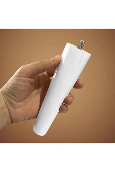 GLASWEN Wooden Leg White 15 cm Cabinet Furniture Seat Sofa Support Leg Feet Tapered M8 with Bolt