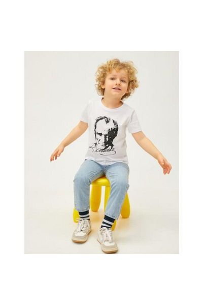 Koton Ataturk Printed T-Shirt Short Sleeve Round Neck