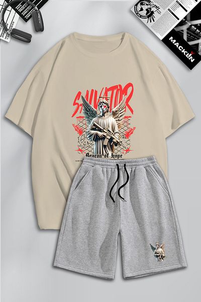 macklin Unisex Ανδρικά Γυναικεία Salvator Reacon Σετ φόρμας με εμπριμέ ειδική σχεδίαση Oversize Tshirt και σορτς