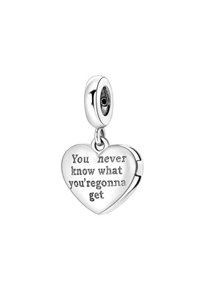 CERENY.CO İçi Açılan Kalp Charm 925 Ayar Gümüş