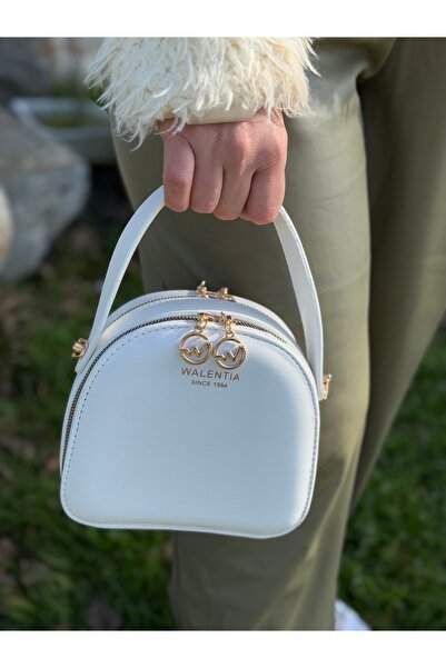 DEV 3 ADAM Geantă de umăr și de mână pentru femei, model cutie simplă și elegantă, cu compartiment alb și curea reglabilă
