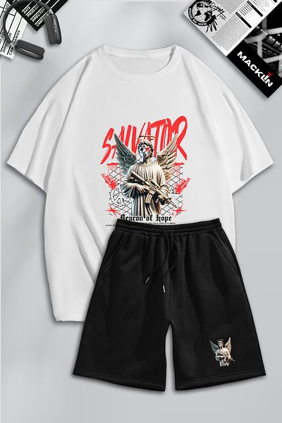 macklin Unisex Ανδρικά Γυναικεία Salvator Reacon Σετ φόρμας με εμπριμέ ειδική σχεδίαση Oversize Tshirt και σορτς