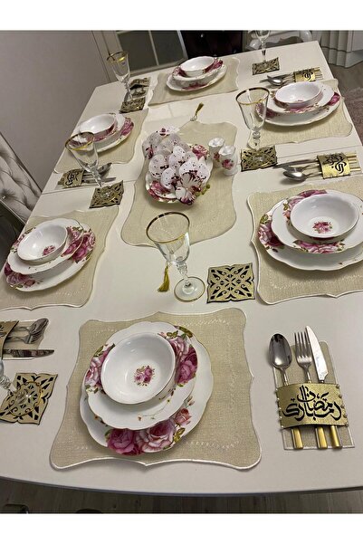 Lady Rio Amerikan Servis, Yemek SUNUM Takımı, Rummer, Supla,RAMADAN MUBARAK, ...