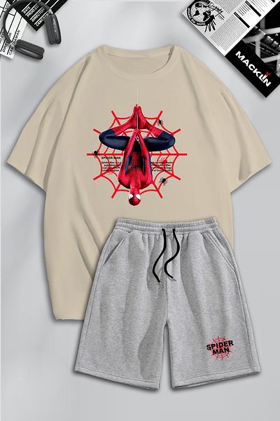 macklin Unisex Marvel Spiderman Printed Oversize Σετ: Tshirt & Σορτς