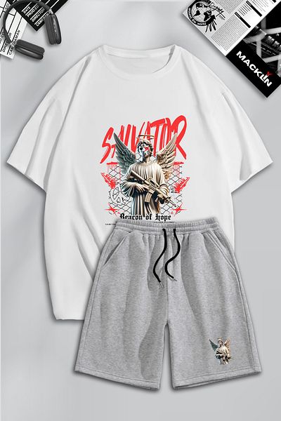 macklin Unisex Ανδρικά Γυναικεία Salvator Reacon Σετ φόρμας με εμπριμέ ειδική σχεδίαση Oversize Tshirt και σορτς