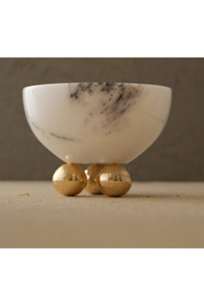 MIARIK DESIGN & DEKORASYON Dekoratif Mermer Disko Top Detayli Kase