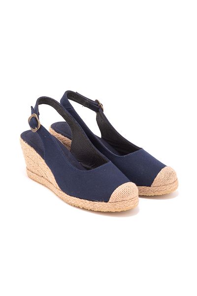 Star Tombis Real Handmade Back Strap Open Heel Straw Toe Linen Espadrille Wedge Heel Handmade