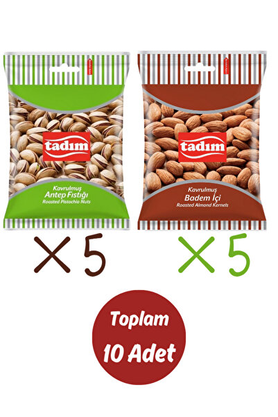 Tadım Kavrulmuş Antep Fıstığı ve Badem 45 Gr X 10 Paket