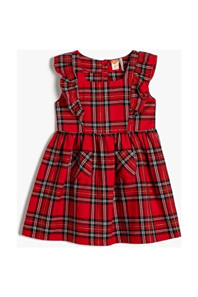 Koton Rot gemustertes Babykleid für Mädchen