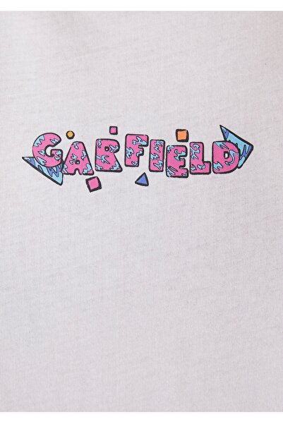 Mavi Tricou alb de damă cu imprimeu Garfield