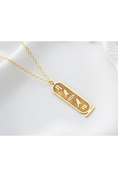 MG SİLVER 925 Ayar Gümüş Kişiselleştirilebilir Antik Mısır Alfabesi Hiyerogli...