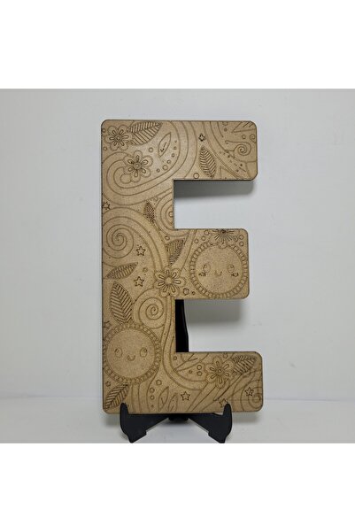 DESTİNA - Destina Ahşap Mandala Boyama Seti "E Harfi" - 23cm*13cm