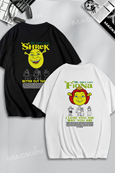 darkopia Unisex Shrek și Fiona Design special BACK Imprimat Cuplu de îndrăgos...