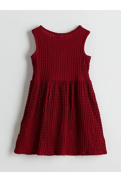 LC Waikiki Lcw Eco Orange Crew Neck Girls' Dress