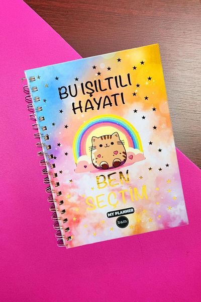 Patladı Gitti I Chose This Sparkling Life Designed Sprial Sticker Undated Talking Agenda Weekly Plannin