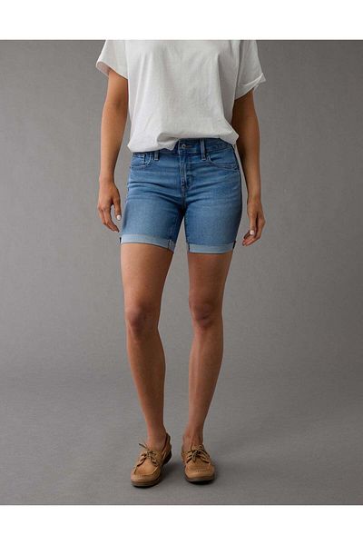 AMERICAN EAGLE AE Next Level High-Waisted Skinny Bermuda Denim Short