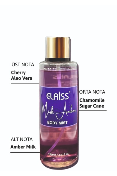 Elaiss Body Mist Misk Amber Vücut Spreyi