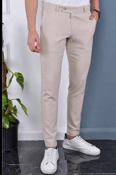 DOPPİO'N DENİM Men's Black Slim Fit Flexible Lycra Fabric Trousers
