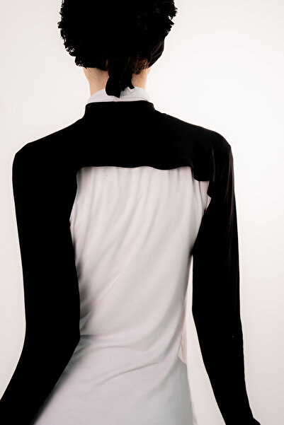 Şalcenneti.com Μανίκι ζιβάγκο με λαιμόκοψη μαύρο χρώμα