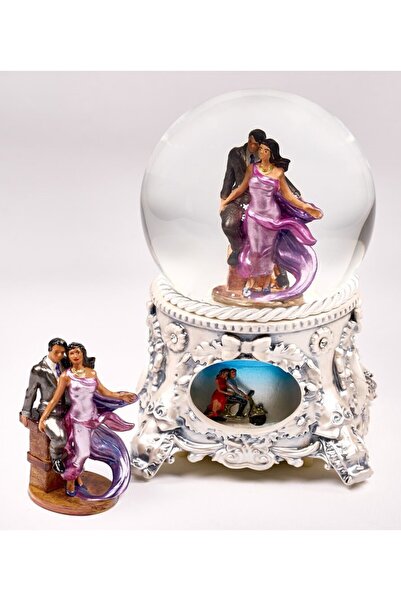 MAGNETDEPO Kar Küresi Klasik Beyaz Büyük 120 Mm . El Boyaması,müzikli Ve Kend...