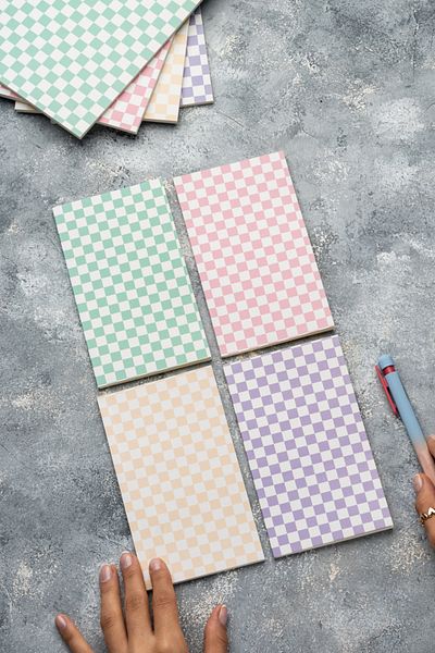 Fly Notes Chess 4-Piece Checked Notebook Set 10 X 15 cm 64 Pages School Notebook Mini Notebook Gift Notebook
