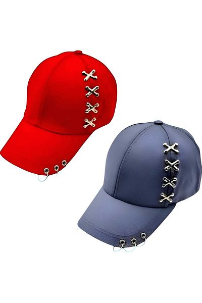 Trenderrs Комплект от 2 унисекс бейзболни шапки Punk Master