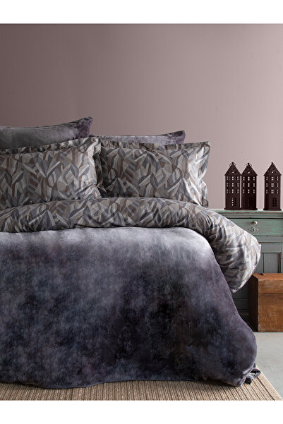BED LİNE Smoothie Duvet Cover Set Double Darcy Grey