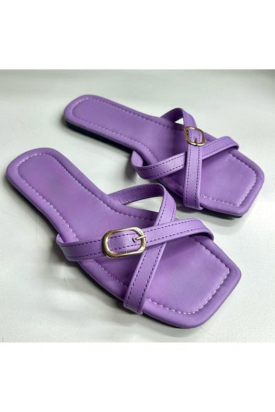 Tradinyom Casual Women's Simple Leather Slippers, Suitable for Home and Guests, Providing a Stylish and Modern Look