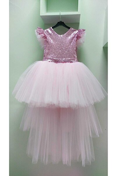 babysmile Kuyruklu pembe kız çocuk elbisesi